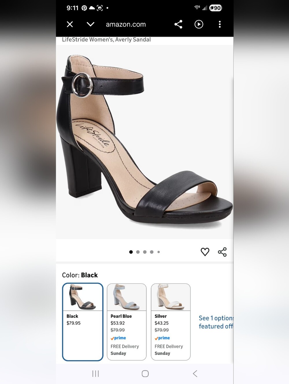 Lifestride Averly Black Block Heeled Sandal. NWOT. size 11 Womens (Bin20) - Picture 8 of 8